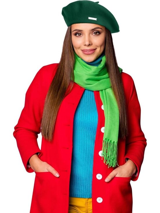 Women\'s Casual and Chic Vintage Wool French Berets Painters Hat Green
